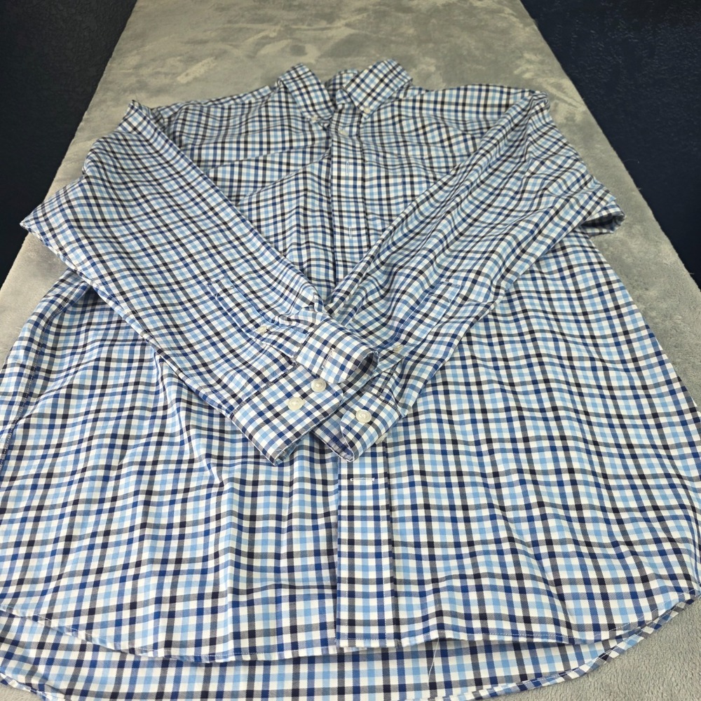 Duluth Trading Co Shirt Mens Large Plaid Long‎ Sleeve Wrinkle Free Button Front-